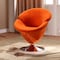 Manhattan Comfort Tulip Swivel Accent Chair in Orange and Polished Chrome AC029-OR - alternate 6